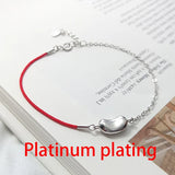 925 Silver Red Rope Chain Bracelets for Couples
