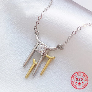 925 Silver Pendant Choker Zircon Necklace for Women