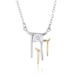 925 Silver Pendant Choker Zircon Necklace for Women