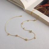 925 Silver Zircon Star Choker Necklace