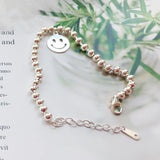 925 Silver Smile Face Beads Chain Bracelet for Women