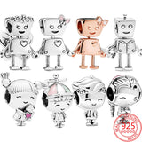 925 Silver Boy & Girl Teen Bella Bot Charm Bracelet Beaded Gift