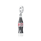 Sterling Silver Cola Charm Beads for DIY Bracelet