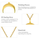 925 Silver Crescent Moon Pendant Necklace Men Women Jewelry Gift Horns Necklace