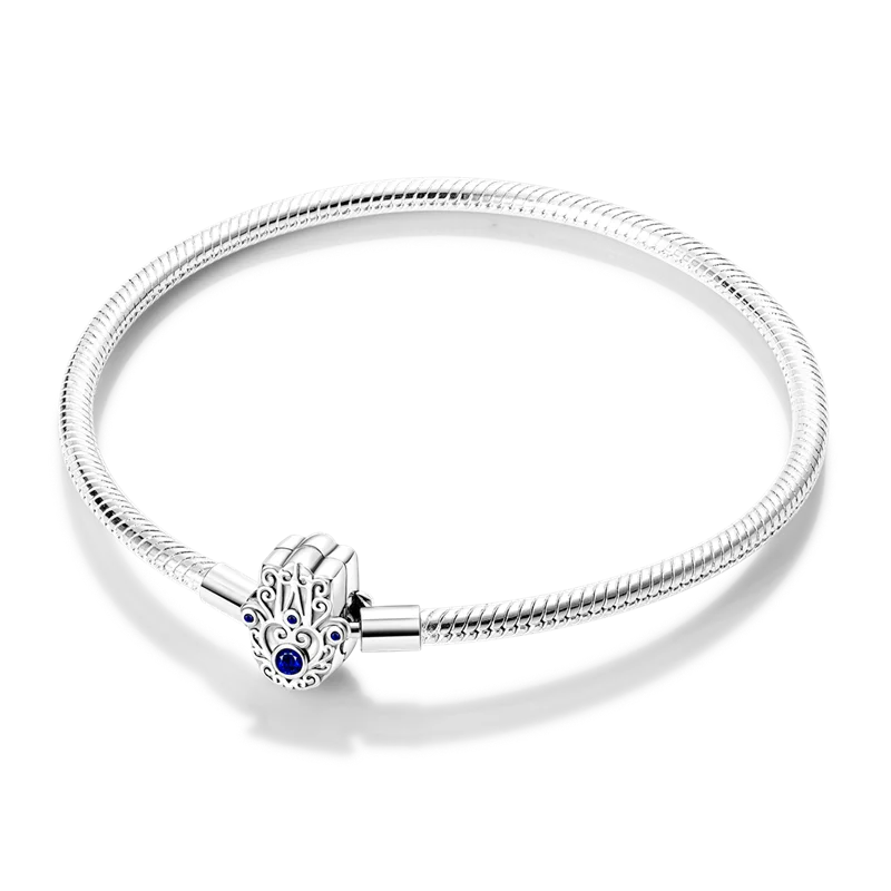 925 Silver Demon Palm Bracelet for Beads Charms DIY Gift