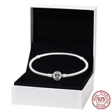 925 Silver Eternal Love Heart Chain Bracelet for Charms Beads