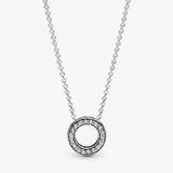 100% 925 Silver Love Lock Crystal Necklace for Women