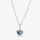 100% 925 Silver Love Lock Crystal Necklace for Women