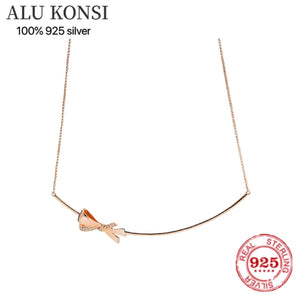 925 Silver Bowknot Necklace for Women