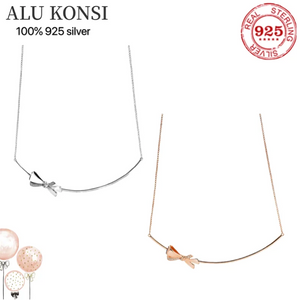 925 Silver Bowknot Necklace for Women