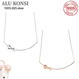 925 Silver Bowknot Necklace for Women