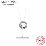 925 Sterling Silver Fit Pan Necklace Crystal Crown Flower for Women