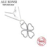 925 Sterling Silver Fit Pan Necklace Crystal Crown Flower for Women