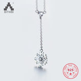 925 Silver Snowflake Pendant Choker Necklace for Women