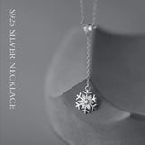 925 Silver Snowflake Pendant Choker Necklace for Women