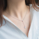 925 Silver Snowflake Pendant Choker Necklace for Women