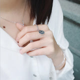 925 Silver V-Shaped Necklace Micro-Zircon Pendant Clavicle Necklace