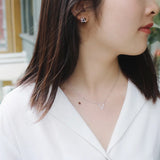 925 Silver V-Shaped Necklace Micro-Zircon Pendant Clavicle Necklace
