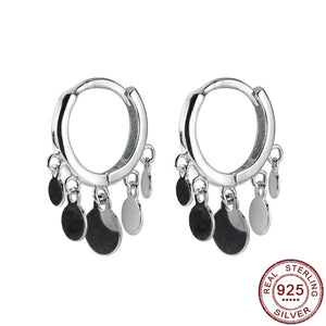 925 Silver Small Tassel Pendant Earrings for Women
