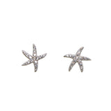 925 Silver Starfish Stud Earrings with CZ Jewelry