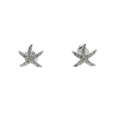 925 Silver Starfish Stud Earrings with CZ Jewelry