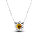 925 Silver Sunflower Necklace for Women DIY Jewelry