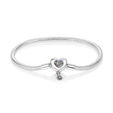 Heart-Shaped 925 Sterling Silver Bracelet for Charms DIY Jewelry Gift
