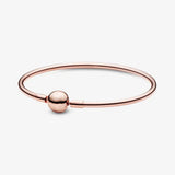 925 Sterling Silver Snake Bracelet for Ladies with Pando Charm