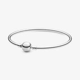 925 Sterling Silver Snake Bracelet for Ladies with Pando Charm