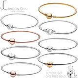925 Sterling Silver Bracelet for Ladies Fit Pando Charm Bracelet DIY Jewelry