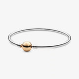 925 Sterling Silver Snake Bracelet for Ladies with Pando Charm