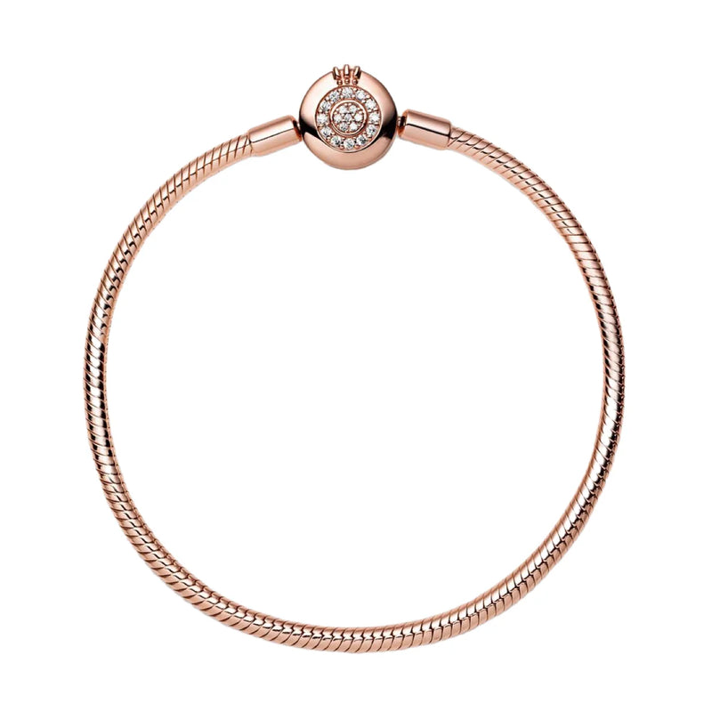 925 Sterling Silver Pan Charm Chain Bracelet for Women