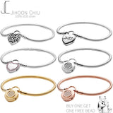 925 Sterling Silver Snake Bracelet for Women Pan Charm Chain DIY Jewelry