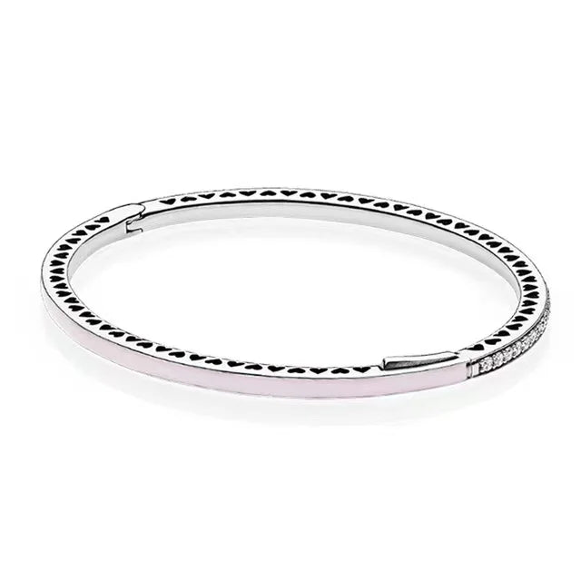 925 Silver Bracelet for Women - Pan Charm Chain Snake Bangle DIY Jewelry