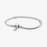 925 Sterling Silver Bracelet for Women Pan Charm Snake Chain DIY Jewelry