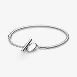 925 Silver Bracelet Women Pan Charm Snake Chain DIY Jewelry