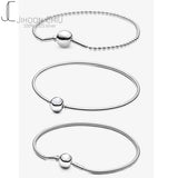 925 Silver Bracelet Women Pan Charm Chain DIY Jewelry