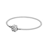 925 Sterling Silver Bracelet for Women Pan Charm Snake Bracelet DIY Jewelry