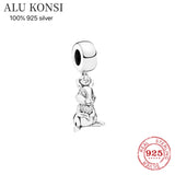 925 Sterling Silver Bead Love heart for Women Charm bracelet DIY Jewelry