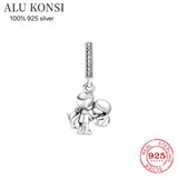 925 Sterling Silver Bead Love heart for Women Charm bracelet DIY Jewelry