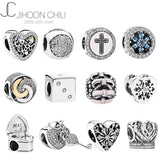 925 Sterling Silver Pan Beads for Women Fit Charm Bracelet DIY