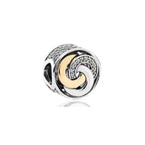 925 Sterling Silver Pan Beads for Women Fit Charm Bracelet DIY