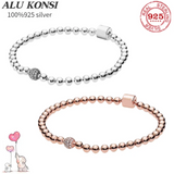 100% Real 925 Sterling Silver pan Bracelet for Women