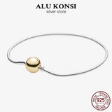 925 Silver Snake Charms Bangle Bracelet for Women