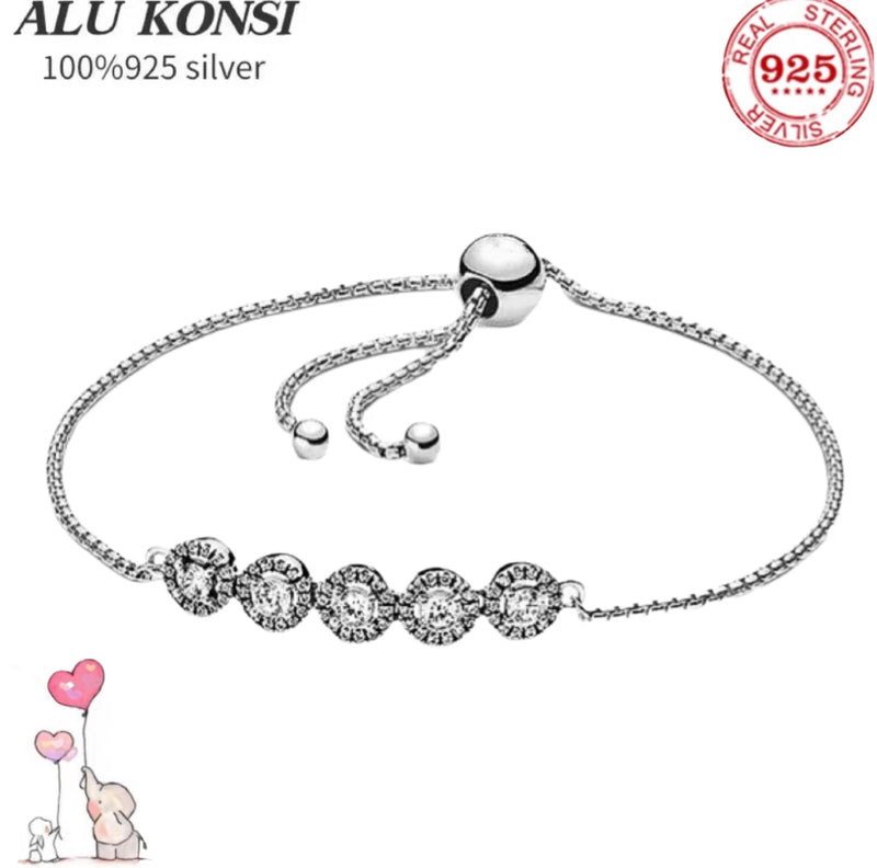 100% Real 925 Sterling Silver Bracelet for Women