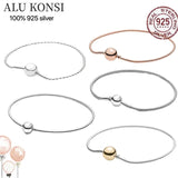 925 Silver Snake Charms Bangle Bracelet for Women