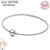 925 Silver Snake Charms Bangle Bracelet for Women