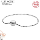Real 925 Sterling Silver pan Bracelet for Women