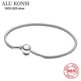 Real 925 Sterling Silver pan Bracelet for Women