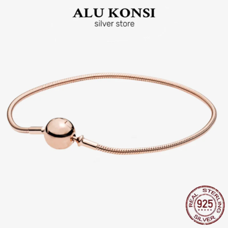 925 Silver Snake Charms Bangle Bracelet for Women